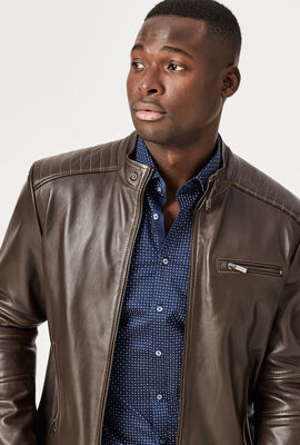 Blackheath Leather Jacket, Brown, hi-res